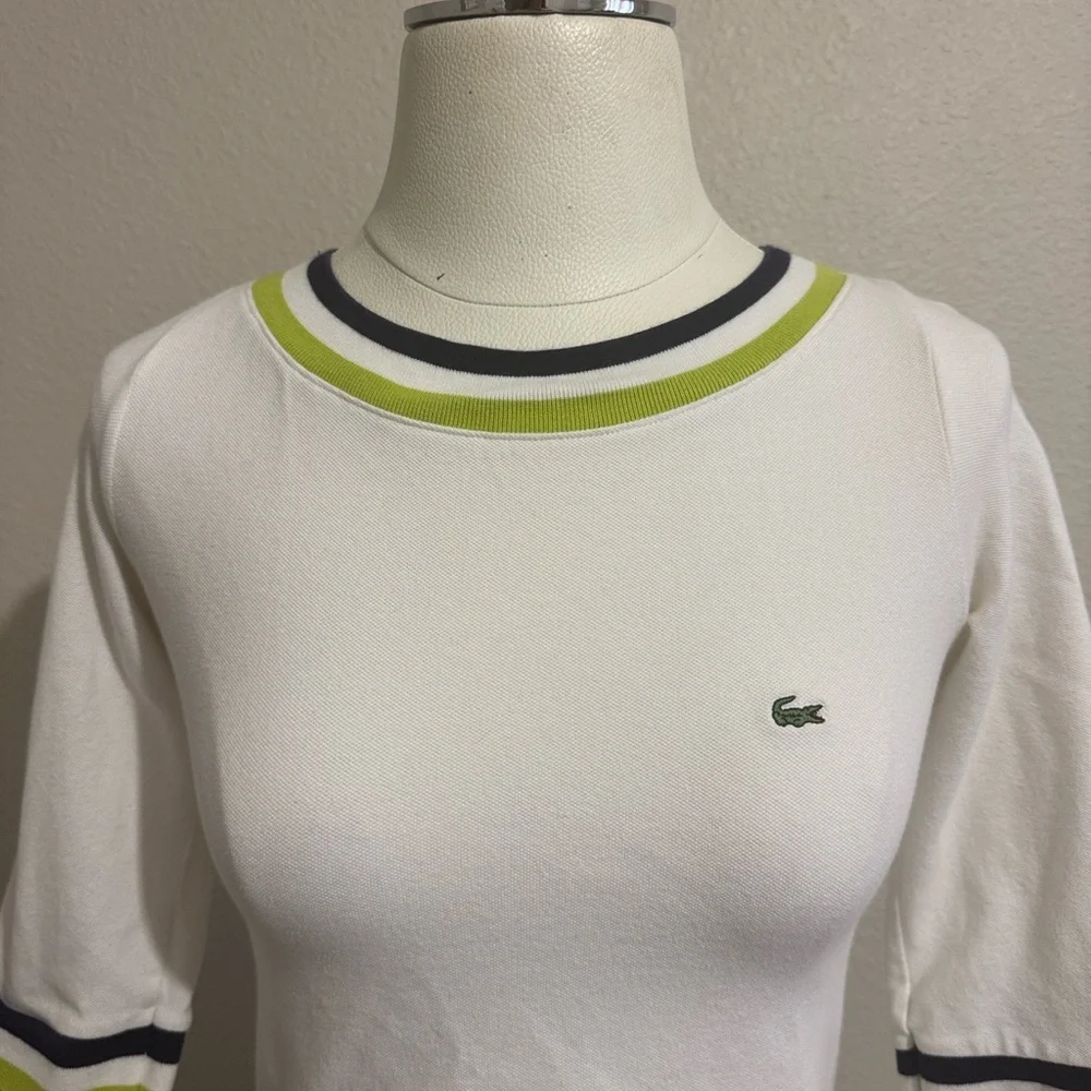 Lacoste Y2K Round Neck 1/2 Sleeves Top Tenis Activewear Preppy - Picture 3 of 7